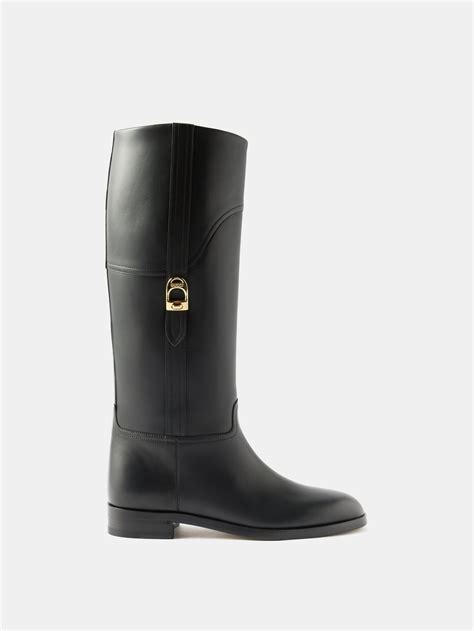 gucci black flat knee high boots|gucci snakeskin boots.